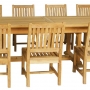set 165 -- 39 x 130-177  inch rectangular extension table xx-thick wood (tb f-e015) & avalon side chairs